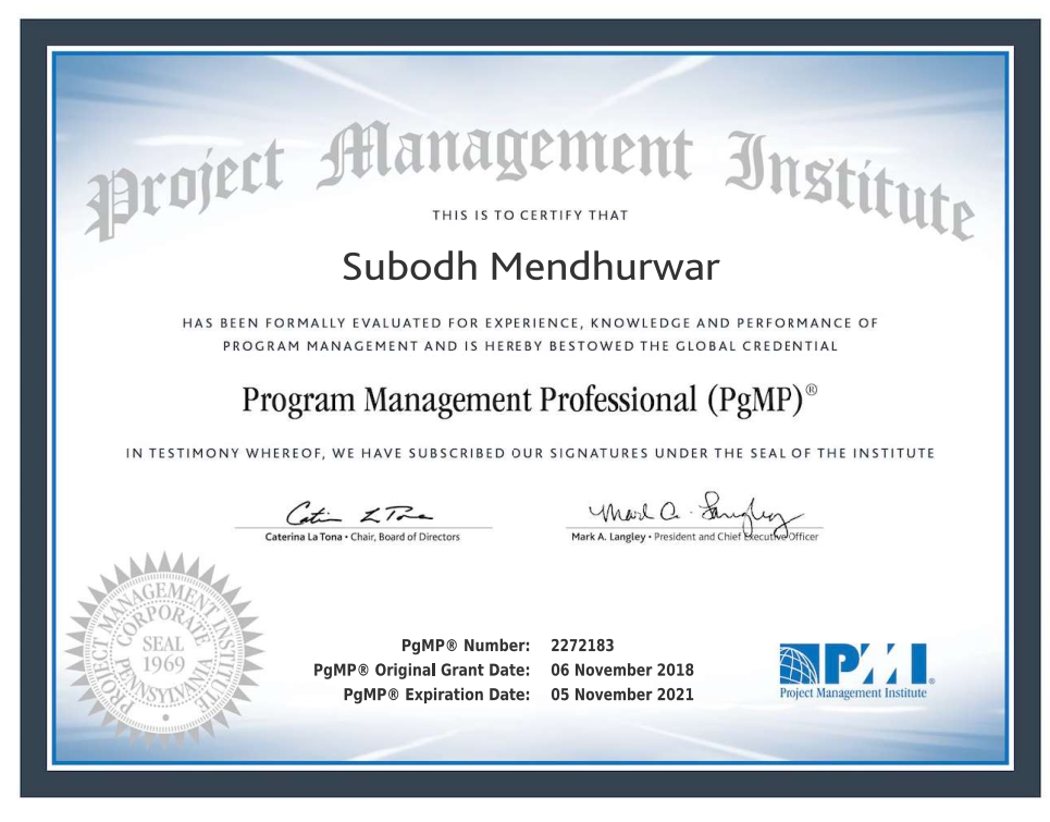 My PMI PgMP Certification Exam Journey